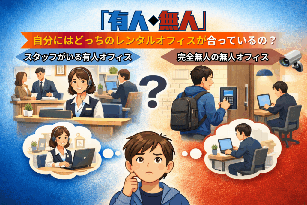「有人・無人」自分にはどっちのレンタルオフィスが合っているの？