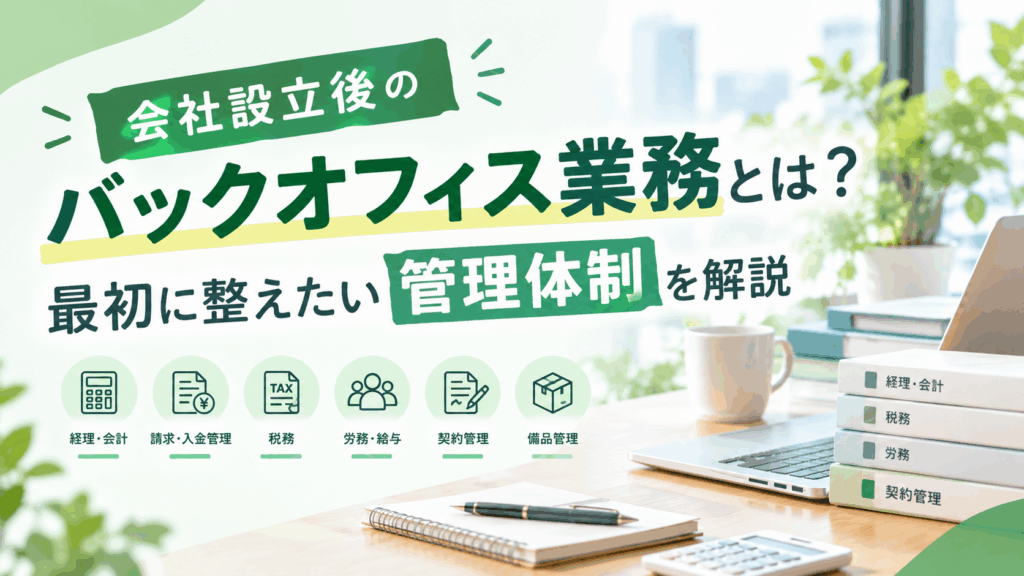 会社設立後のバックオフィス業務とは？最初に整えたい管理体制を解説